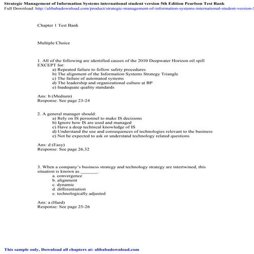 Strategic Management of Information Systems international student ...