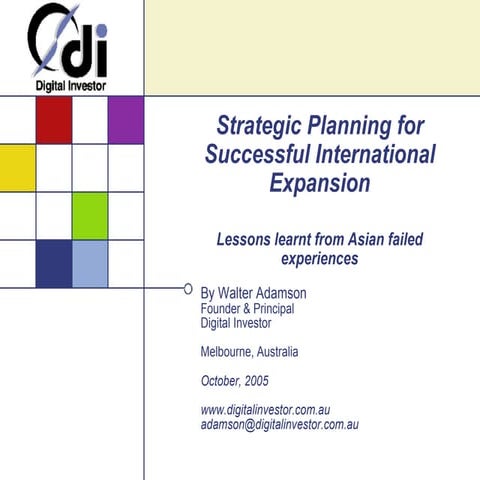 Strategic Planning for Successful International Expansion