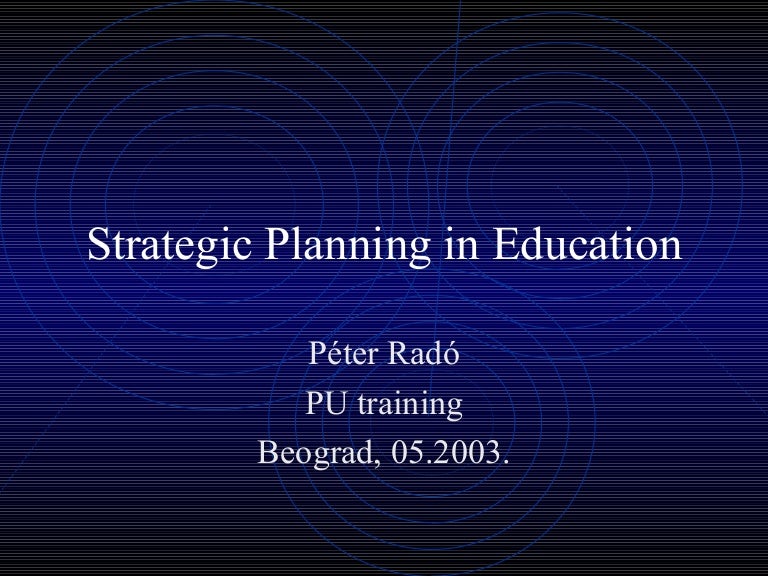 Strategic Planning In Education