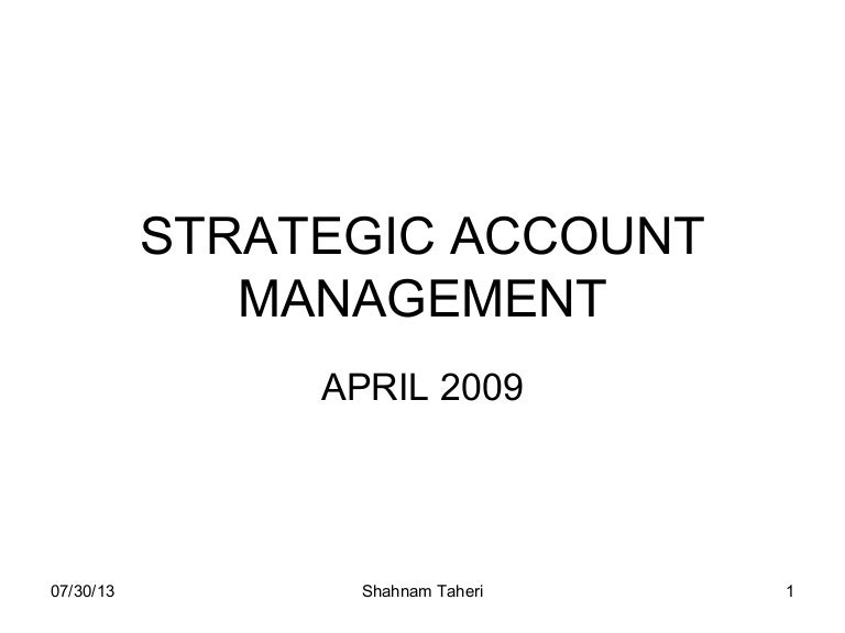 Strategic account management