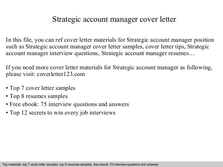 strategic account manager cover letter materials manager cover letter
