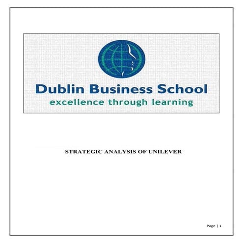 Strategic Analysis of Unilever