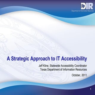 Strategic Approach to IT Accessibility