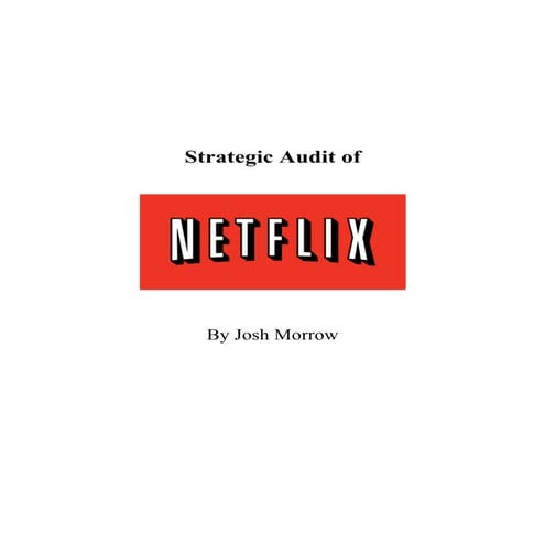Strategic Audit of Netflix