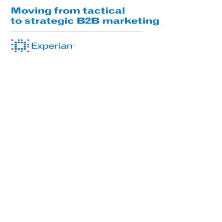 Strategic B2B Marketing: Great insights for beginners and experience Marketer...