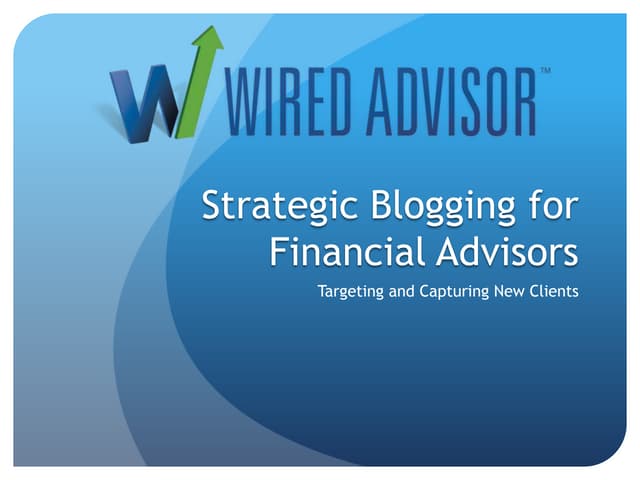 Financial Advisor Blogging