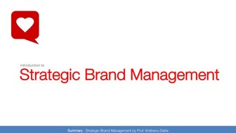 Strategic Brand Management - All Sessions - Prof Krishanu Datta