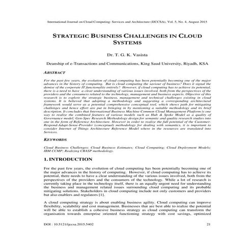 Strategic business challenges in cloud