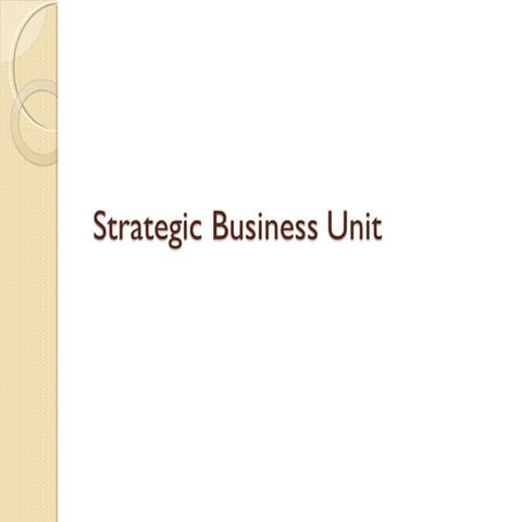 Strategic business unit