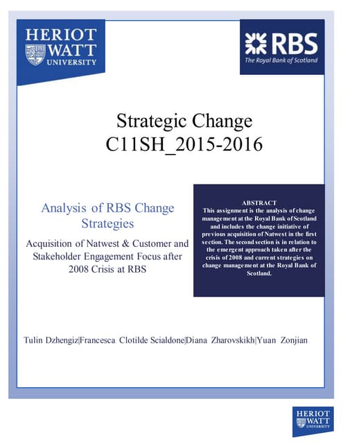 Strategic change analysis of royal ...