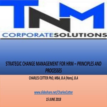 Strategic Change Management in Human Resources Management (HRM) - Principles ...