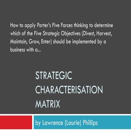 Strategic Characterisation Matrix - How to apply Porter’s Five Forces thinkin...