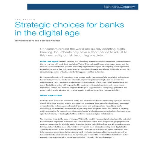 Strategic choices for banks in the digital age