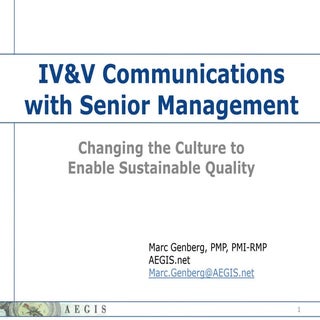 Strategic Communication in IV&amp;V