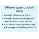 Strategic,critical& essential minerals