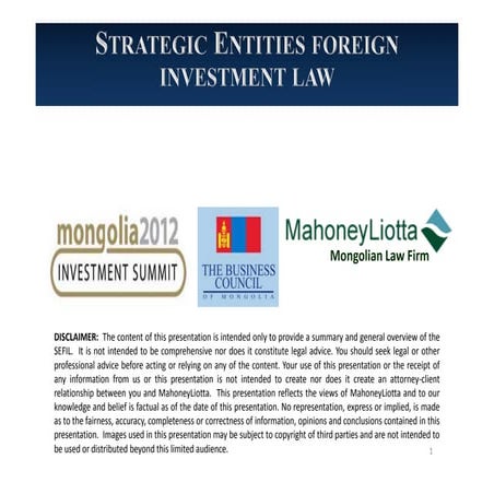 30.10.2012 Strategic entities foreign investment law, James A. Liotta | PDF