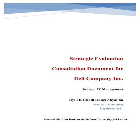 Strategic evaluation consultation document for dell company inc