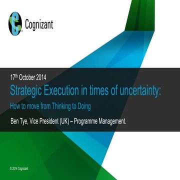 Strategic execution moving from THINKING to DOING by Ben Tye