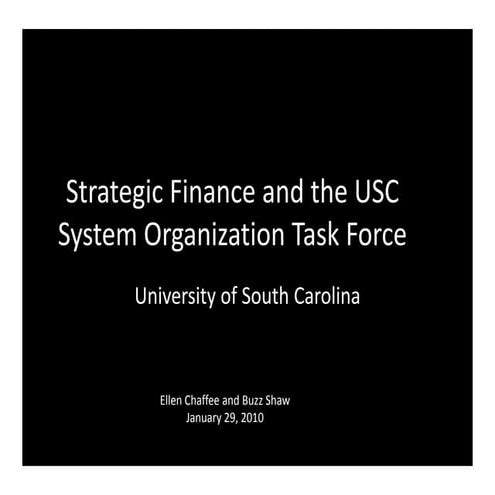 Strategic Finance For A University System