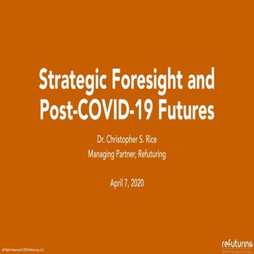 Strategic Foresight and Post-Covid-19 Futures