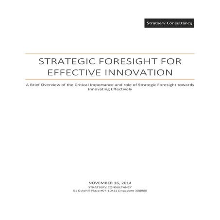 Strategic Foresight for Effective Innovation | PDF
