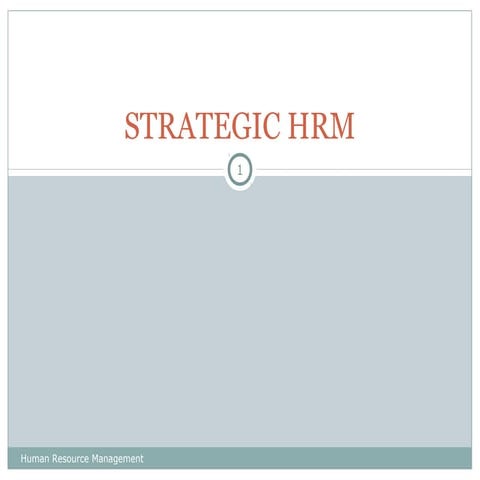 Strategic hrm