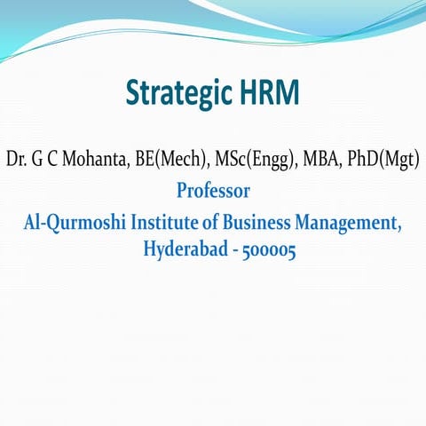 Strategic HRM