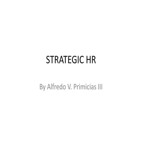 Strategic HR SWOT TOWS IFE EFE