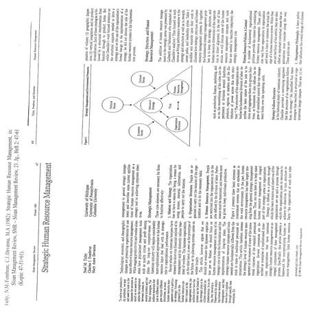 Strategic Human Resource Management