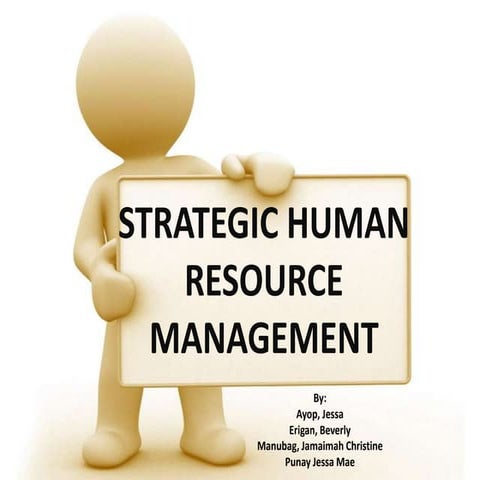 Strategic human resource management