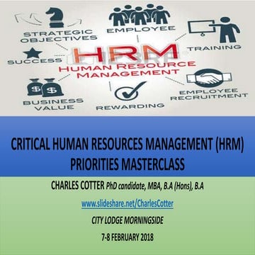 Critical Human Resources Management and Learning & Development Priorities  