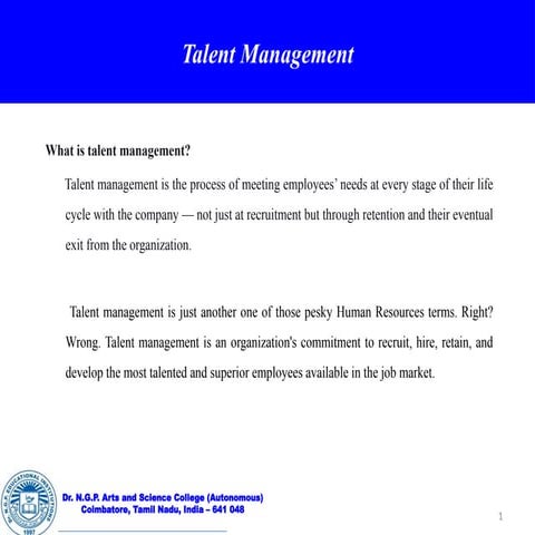 Strategic Human Resource Talent Management