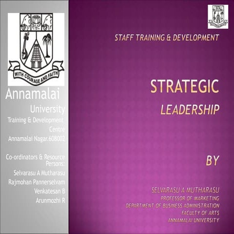 Strategic leadership & strategic marketing leadership