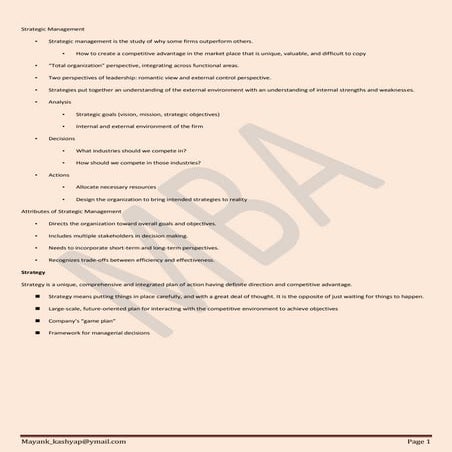 Strategic management