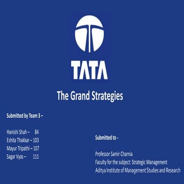 Grand Strategies for Tata Motors