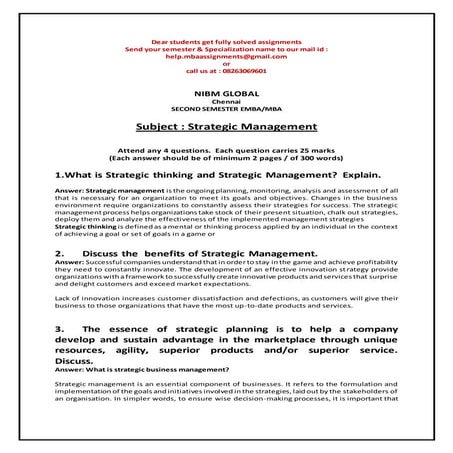 Strategic management