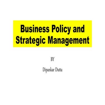 Strategic management and business policy