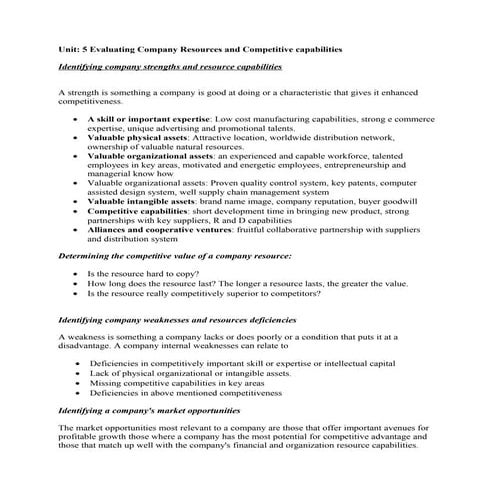 Strategic management chapter 5 and 6 note for bba vii