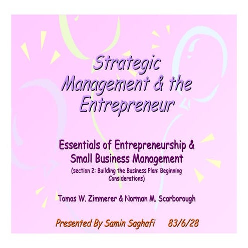 Strategic management & entrepreneurship[ppt]