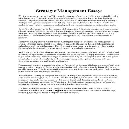 Strategic Management Essays.pdf