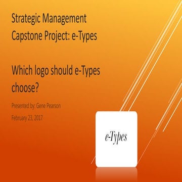 Strategic management e type capstone project