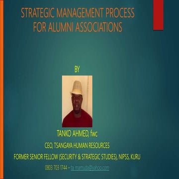 Strategic management for alumni associations