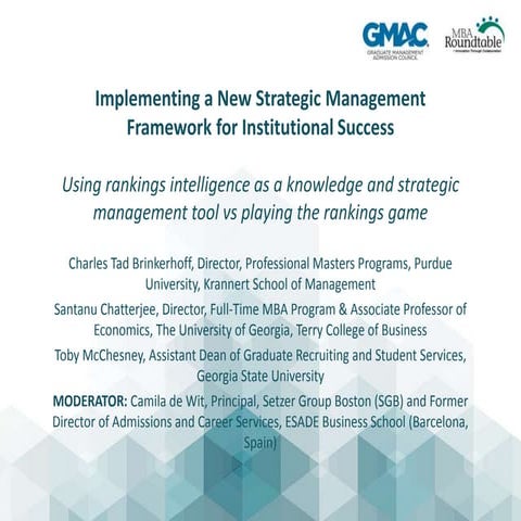 Strategic Management Framework for Institutional Success