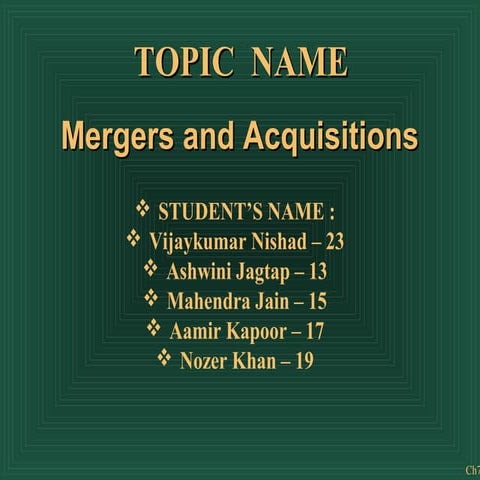 merger & aquisitions ppt.