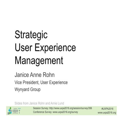 Strategic User Experience Management