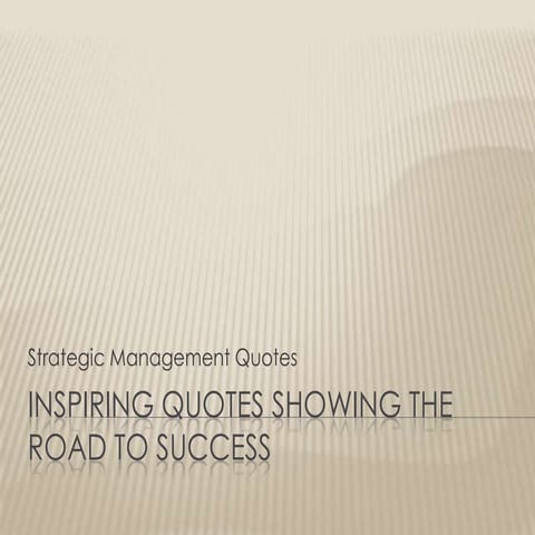 Strategic management quotes showing road to success