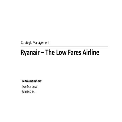 Strategic management ryanair