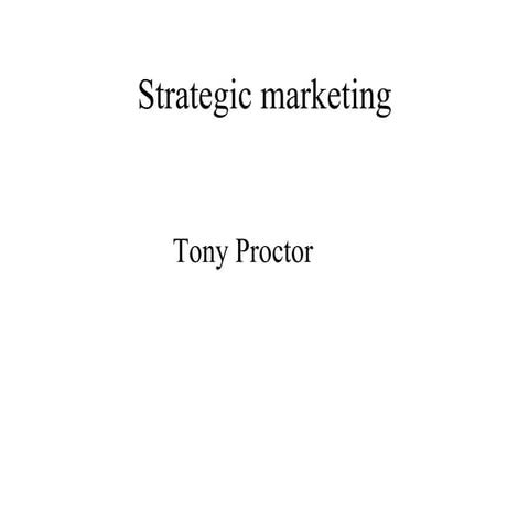 Strategic marketing