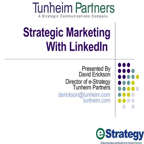 Strategic Marketing With Linked In 040908