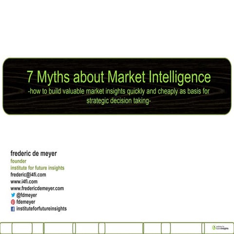 Strategic market intelligence tips and myths (Voka april 2013)